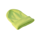 Gelbgrüne Kinder-Strickmütze mit Rippenmuster und breitem Umschlag für Jungen und Mädchen - Fluoreszierendes Grün