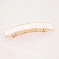 Elegante gouden metalen haarklem met rechthoekige witte emaille inleg - Wit