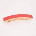 Rode geometrische vierkante haarclip van legering met een gouden veerklem detail - Rood