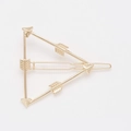 Minimalistische goldene geometrische Dreieck Haarklammer mit drei Pfeilen Design - Gold
