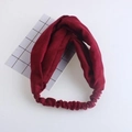 Burgundy knitted faux suede twisted headband with elastic band for women accessories - Suede Wine Red