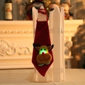 Red sequin Christmas tie with LED glowing plush reindeer decoration for parties - Glowing - Reindeer