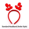 Christmas classic red reindeer antlers headband with white snowflake sequins detail - Standard (Antlers)