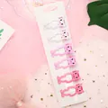 Rosa Katzen-Haarspangen für Mädchen mit Punkten auf Displaykarte, 6-teiliges Set - D010 Katzen Serie