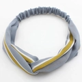Chic blue and yellow striped twist headband with elastic back for hair styling - Light Blue Yellow Stripes