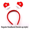 Christmas headband with red spring gloves and white snowflake patterns on white background - Standard (Gloves)