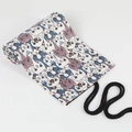 Estuche enrollable de lona con dibujos de gatos azules y cierre de cordón ajustable - 12 Agujeros / Gato de Cabeza Grande