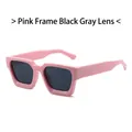 Chunky pink frame sunglasses with dark grey lenses in a retro square-style - Pink Frame Dark Grey Lens