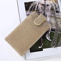 Sparkling silver rhinestone crossbody phone bag with chain strap for evening events - Gold