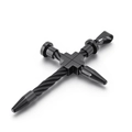 Men's hip hop black stainless steel cross pendant with twisted cable arms design - Black Cross Pendant (KP81522-K)