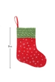 9-inch red Christmas stocking with white snowflake patterns and green textured cuff - Green Cuff Red Body