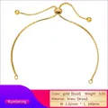 Détail du bracelet réglable en laiton doré à chaîne box avec fermoir coulissant de 1,32 mm - Doré