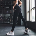 Schwarze Yoga-Leggings mit hoher Taille und Kompressionspassform für Fitnesstraining - S / Schwarz