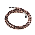 Leopard print eyewear lanyard with velvet texture and silver metal connectors - Leopard Print