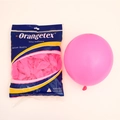 Pink matte 10 inch 2.2g latex balloons by Orangetex for wedding and party decor - True Pink