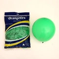 Single pack of green matte latex balloons and one inflated round green party balloon - Light Green