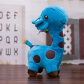 Blue spotted giraffe plush toy with embroidery eyes and soft short velvet texture - Blue / 25cm
