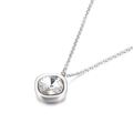 Collier minimaliste avec zircon carré, pierre transparente et chaîne en argent fin - Blanc