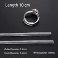 Makroansicht der transparenten Spiral-Ringverkleinerer mit 10 cm Länge und 3,5 mm Durchmesser - Dünn Rund [4 Stück/Packung]