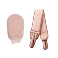 Roze exfoliërende badset met getextureerde scrubhandschoen en lange rugscrubber - 2-delige set (Handschoen + Rugschrobber) / Lichtroze