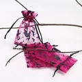 Purple Halloween organza gift bags with gold unicorn and moon patterns, set of 9x12cm pouches - Purple Unicorn Bat (W-01) / 9*12cm / Purple