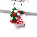 Christmas hair clip set featuring green glitter tree and red holiday hat for kids - 4-Piece Pom Christmas Tree Set
