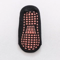 Black non-slip toddler floor socks with bright orange silicone grippers on white background - Size 35-42 / Black