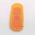 Yellow baby non-slip floor sock with pink silicone grippers on a white background - 1-4 Years / Orange