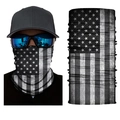 Versatile seamless tube neck gaiter with vintage American flag pattern for outdoor use - S2 Black and White Vintage US Flag