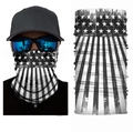 Black and white American flag pattern seamless neck gaiter for outdoor sun protection - S26 Black and White Standard Flag