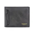 Men's dark grey short bifold wallet with matte finish and high capacity card slots - Black