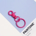 Hot pink metal lobster clasp with flat keyring for DIY accessories and bag charms - Rose Red