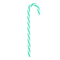 Peppermint green and white striped acrylic candy cane ornament for Christmas tree decor - Bulk Packaging / 15CM / Green/White