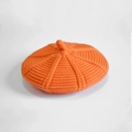 Gebreide pompoen baret voor kinderen in fel oranje met dikke gebreide textuur - Oranje