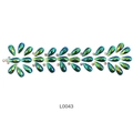 L0043 Teal and green gradient teardrop face jewels with self-adhesive backing - Blue-Green Wave Style (L0043)