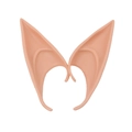 Flesh-colored silicone elf ears for Halloween and Christmas cosplay party costumes - Light Skin Tone - OPP Bag - Long Style
