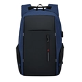 Zaino porta PC business blu e nero con porta di ricarica USB e striscia riflettente - 1322 Versione Standard / Blu