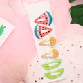 6er-Set niedliche Kinder-Haarspangen mit Sommerfrüchten und Eiscreme-Motiven - D004 Eiscreme Wassermelone