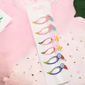 Niedliche vogelform Metall Haarklammern in Pink und Blau auf Karte 6er-Set - D015 Vogel 3 Farben