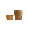 Macro view of greaseproof rolled-edge muffin liners in brown kraft paper style - Natural