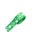 Green Christmas grosgrain ribbon with gnome and candy cane patterns for gift DIY - 2.5cm Green White Santa Claus Ribbon (1 Yard)