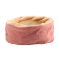 Pink thermal neck gaiter with soft beige plush lining for winter warmth - Adjustable / Orange Yellow Fleece Lined