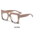Fashionable oversized square blue light blocking glasses in tea tortoise frame - Tea Tortoise Frame