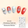 Luminous Christmas nail stickers SN-055 featuring Santa, snowflakes and reindeer patterns - SN-055