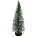 Mini grüner Weihnachtsbaum mit Schneeeffekt und stabilem Holzsockel für Dekoration - 20cm