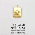 Golden rectangular star pendant 9x13mm DIY jewelry charm with 1.0mm hole - 9*13mm / Star (MYP16602)