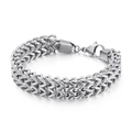 Double-layered V-shaped chunky titanium steel chain bracelet with lobster clasp for men - 22cm / Steel