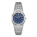 Men's steel watch with octagonal bezel, blue tapisserie dial and date display - Silver Case Blue Dial Women