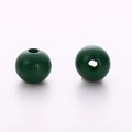 Deep green round wooden beads with eco-friendly paint for DIY jewelry and crafts - Grass Green