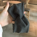 Dark grey knitted twist headband with ribbed texture and elastic cross design for women - Cross / Dark Gray